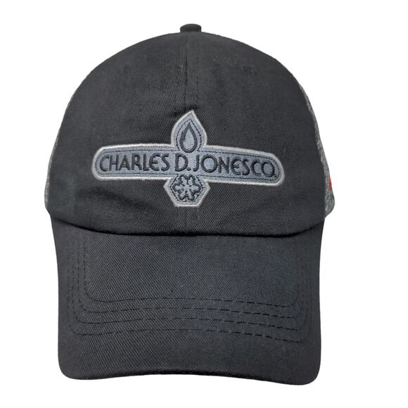 Charles D. Jones Co Men's Snapback Mesh Back Hat Black Gray Embroidered Logo - Picture 1 of 7